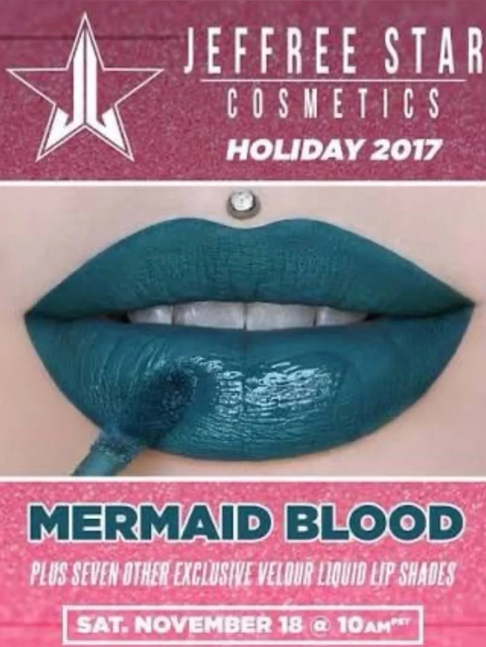 Rare New Jeffree Star Velour Liquid Lipstick - Mermaid Blood (Teal)